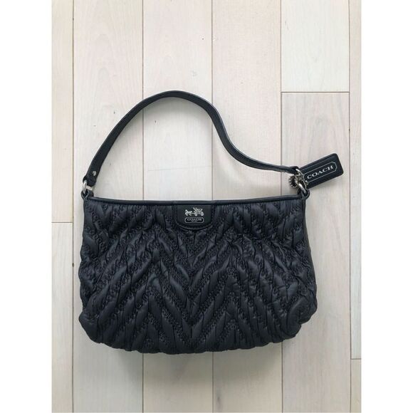 Coach  Women's Madison Gathered Handbag Black - Picture 1 of 5